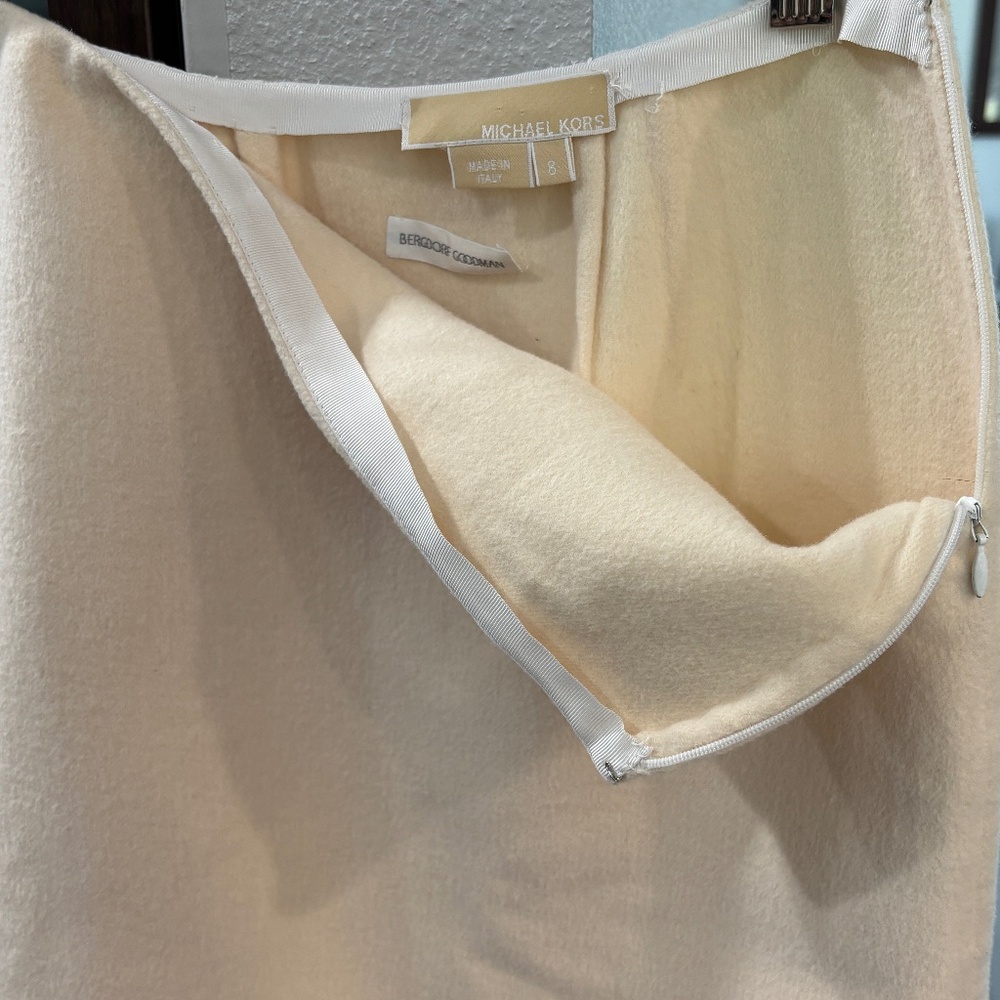 Vintage Michael Kors Collection Angora/Virgin Wool Pencil Skirt - Cream Size 8 - Picture 6 of 10